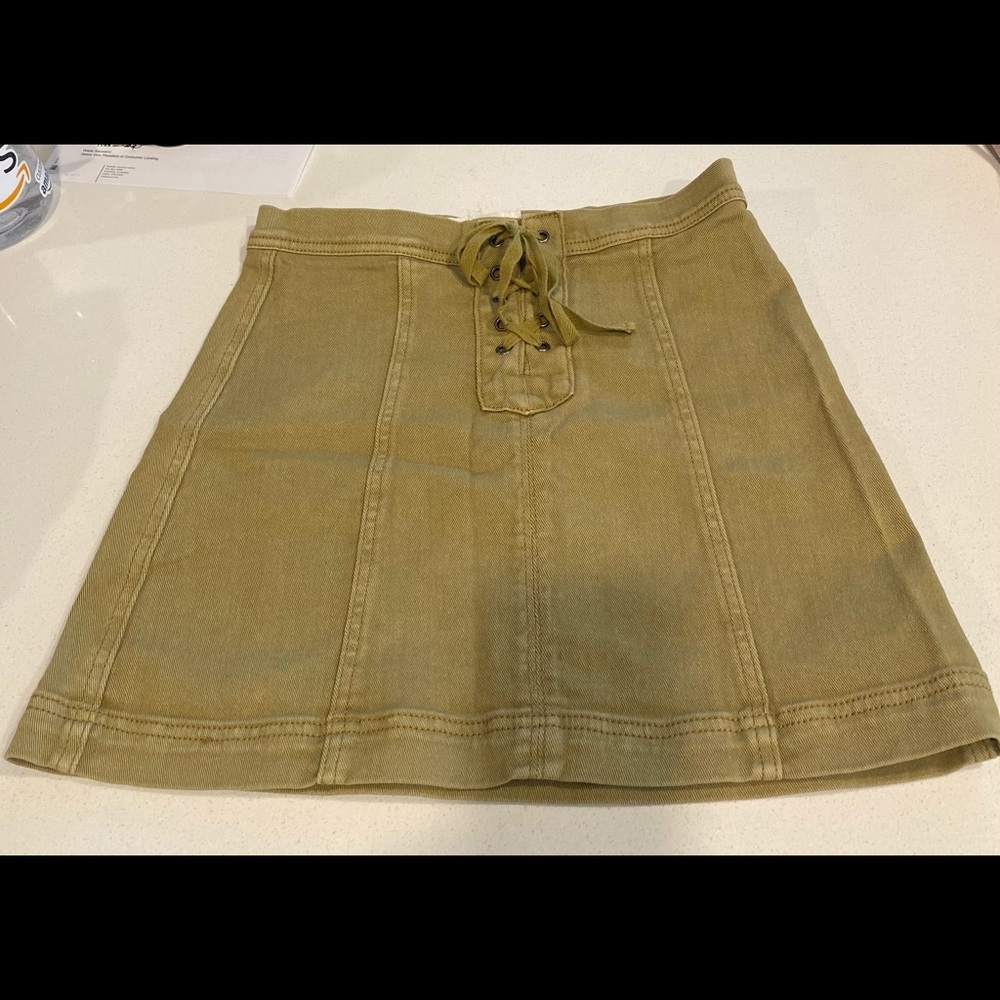 Khaki Lace-Up Skirt